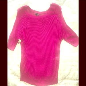 Express Pink Dolman Sleeve Tunic Knit Sweater